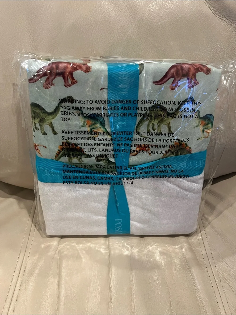 Posh Peanut Hooded Towel with Multicolor Dinosaur Print - Buddy